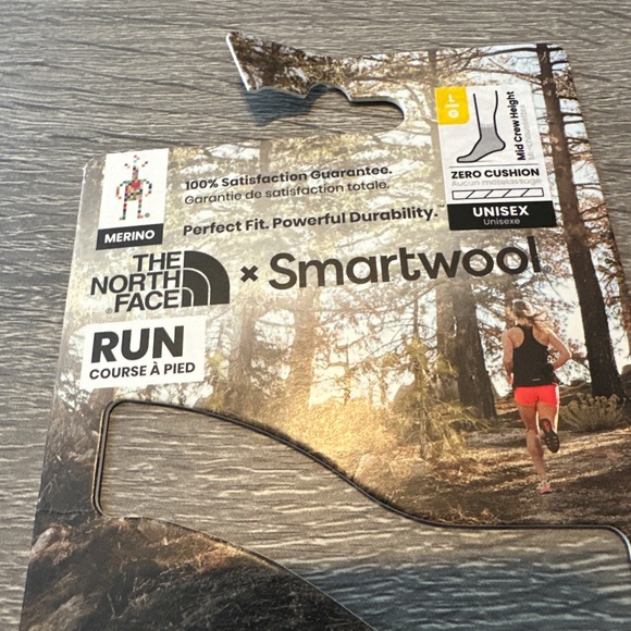 Smartwool X The North Face® Unisex Run Mid Crew Zero Cushion Large - Picture 3 of 5